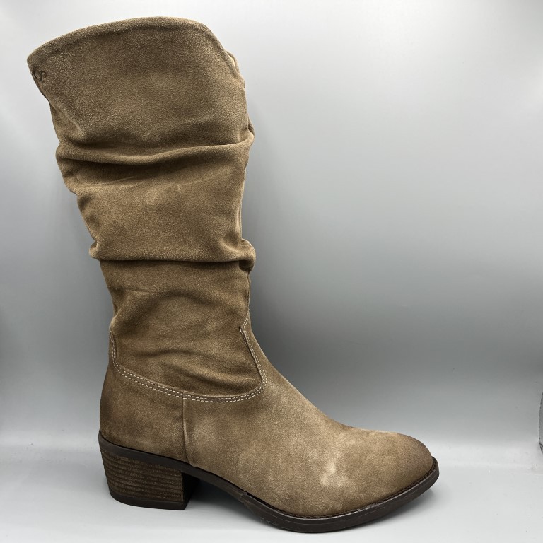 Aqa lange laarzen taupe suède - Vermeulen Modeschoenen Dongen