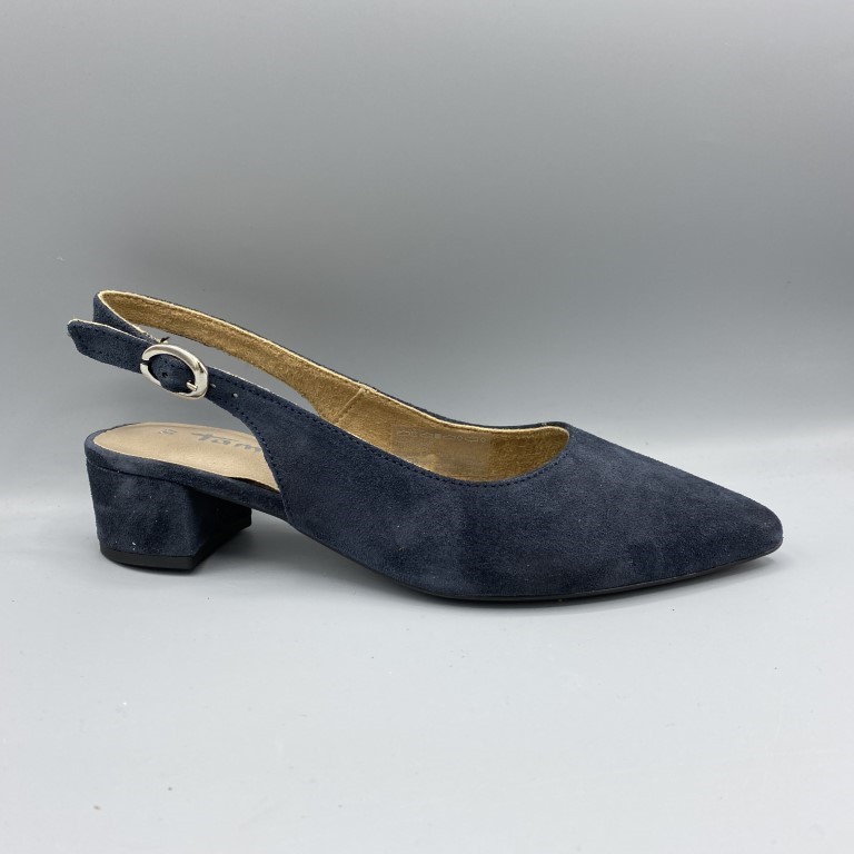 100 Tamaris slingback donker blauw - Vermeulen Modeschoenen Dongen
