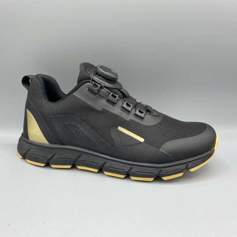 Piedro Sport schoenen met draaiknop zwart goud - Vermeulen Modeschoenen  Dongen