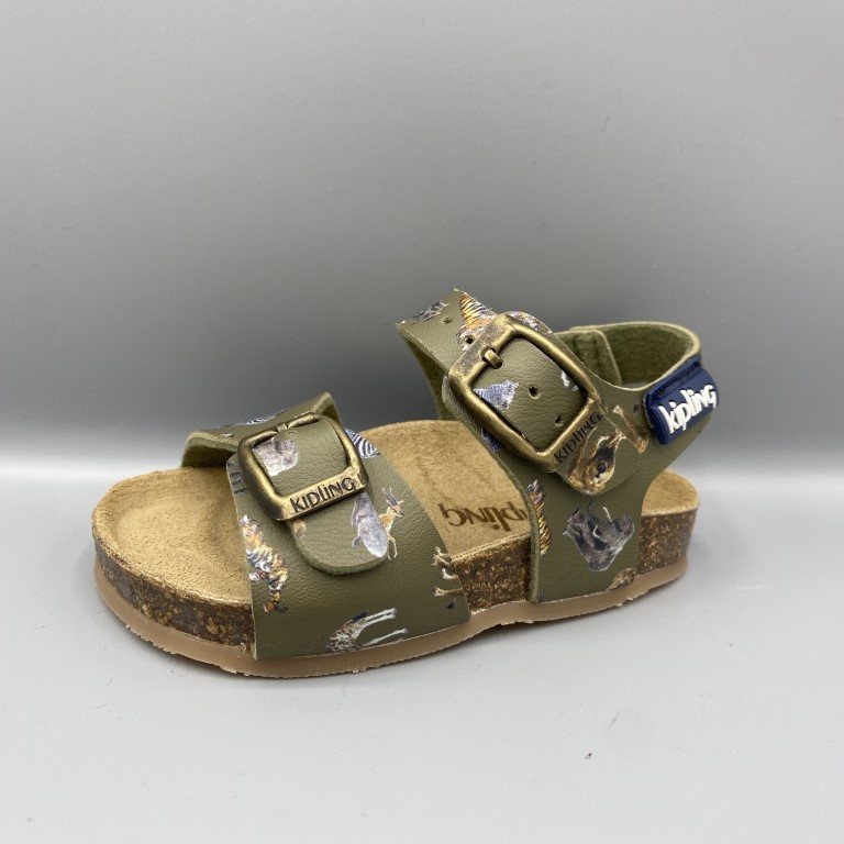 201 Kipling sandalen groen dieren - Vermeulen Modeschoenen Dongen